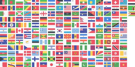 World Map Showing All Countries Flags