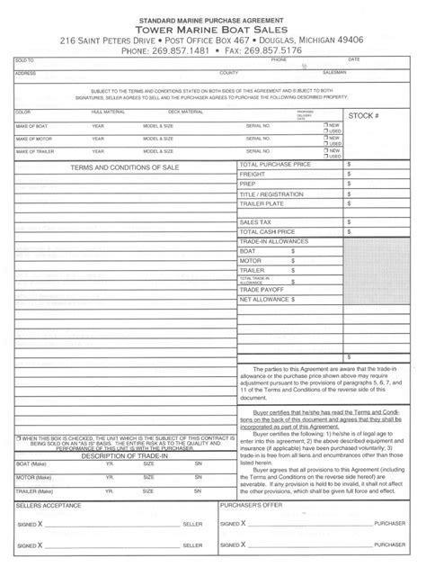 Marine Purchase Agreement Fill Online Printable Fillable Blank