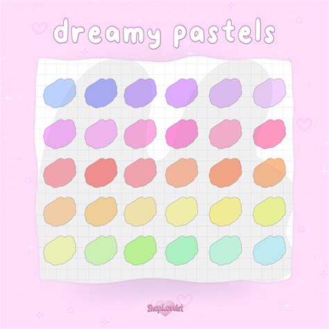 Color Palette For Procreate Dreamy Pastels Etsy