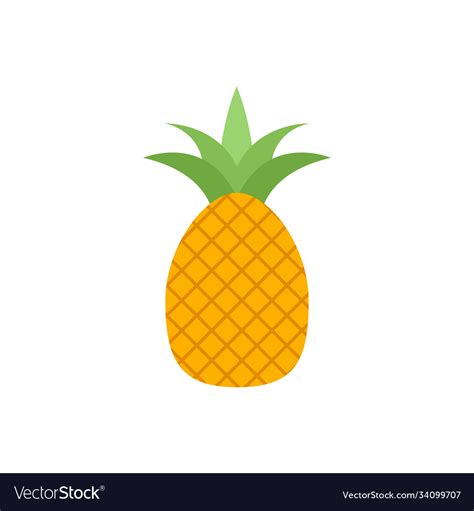 Cartoon Pineapple Cute Silhouette Exotic Vector Image