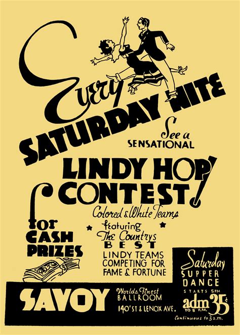 original savoy ballroom lindy hop contest poster cleaned up in photoshop imgur swing jazz