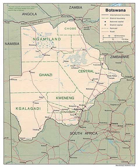 BOTSWANA GEOGRAPHICAL MAPS OF BOTSWANA