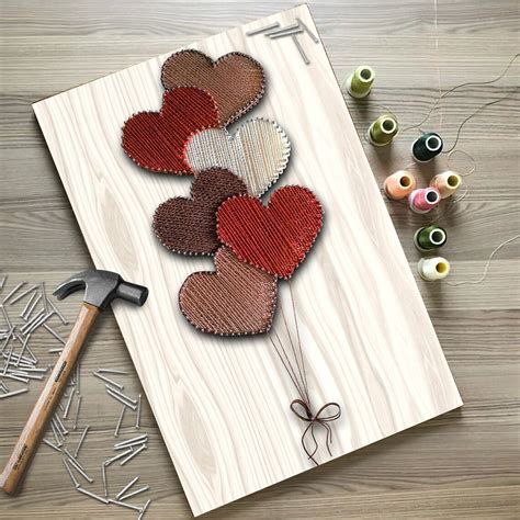 Heart String Art Kit Diy Kit Includes All Craft Supplies Etsy