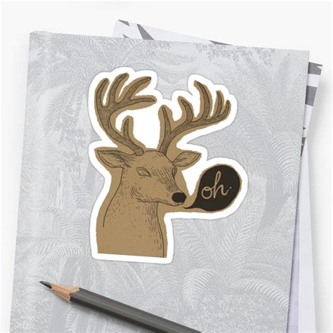 Oh Deer Sticker By Jelantzy Redbubble