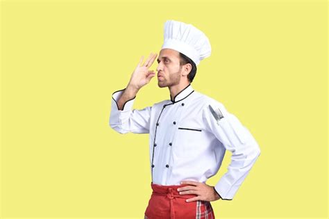 Premium Photo Handsome Chef Cook White Outfit Wear Apron Indian Pakistani Model