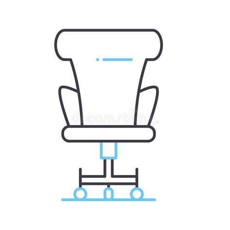 Office Chair Line Icon Outline Symbol Vector Illustration Concept