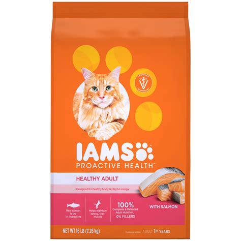 Iams Proactive Health Healthy Adult Dry Cat Food With Salmon 16 Lb