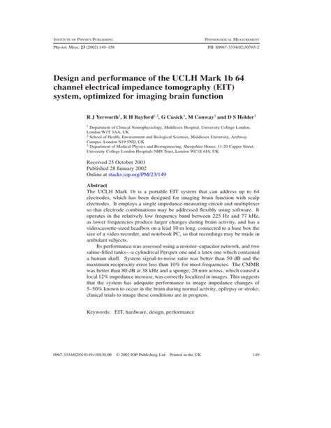 Design And Performance Of The Uclh Mark 1b 64