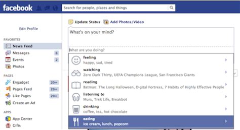 Facebook Lets You Share What Youre Doing To Status Updates The Tech