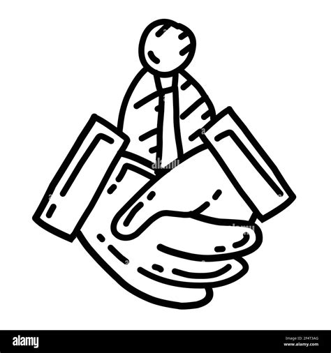 Business Client Hand Drawn Icon Design Outline Black Doodle Icon