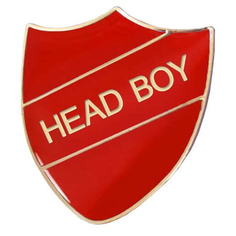 Head Boy Enamel Badge Red 30mm X 26mm School Badge