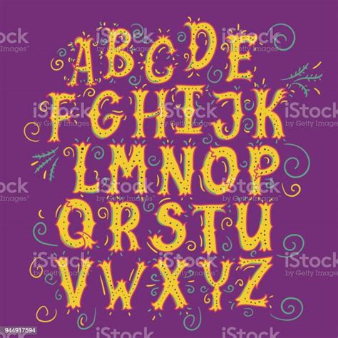 Vector Hand Drawn Alphabet Stock Illustration Download Image Now