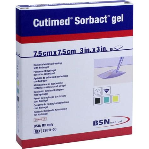 CUTIMED Sorbact Gel Kompressen 7,5x7,5 cm (10 St) Preisvergleich, PZN