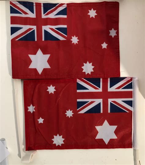 2 Australian 1901 Federal Red Ensign Car Flags With Pole Custom
