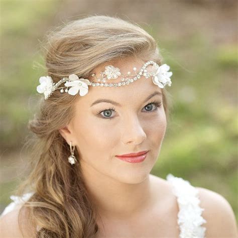 Wedding Bridal Hairpiece Vine Wreath Halo Fascinator Headband Ivory