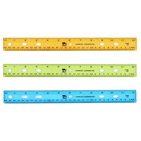 Ruler Plastic 12 Flat Upc Coded Translucent Assorted Colors