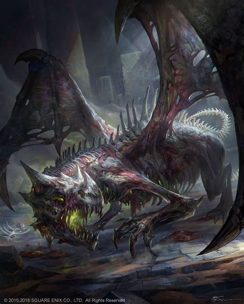 Artstation Zombie Dragon Jeremy Chong Fantasy Creatures Art