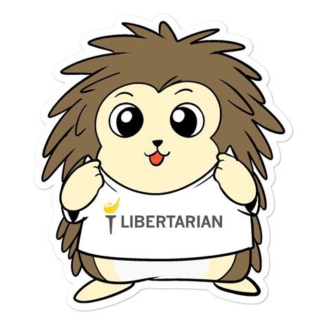 Libertarian Party Cartoon Porcupine Bubble Free Stickers Proud