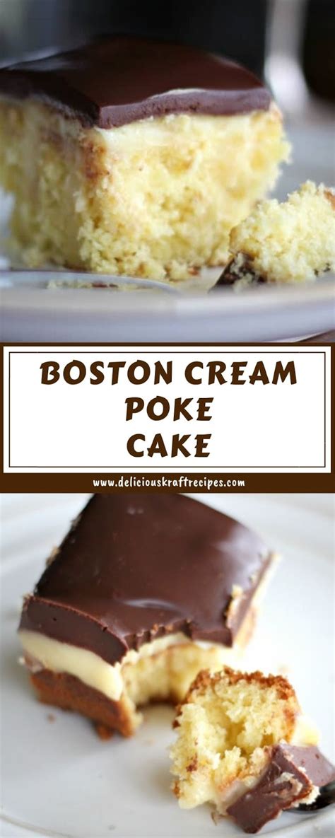 In a large bowl using a hand mixer or in the bowl of a stand mixer using the whisk attachment, beat cream cheese and butter until light and fluffy. BOSTON CREAM POKE CAKE - Delicious Kraft Recipes
