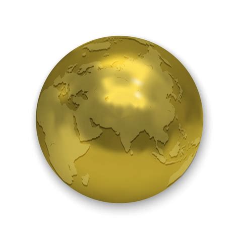 Premium Vector Golden Glossy Earth Globe Icon Isolated
