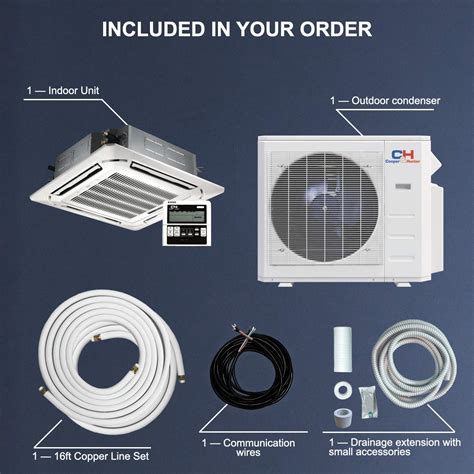 Buy Cooper And Hunter 12 000 Btu Ceiling Cassette Ductless Mini Split Ac Heating System With Heat