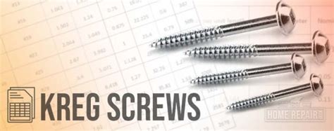 Kreg Jig Screw Chart Guide Home Repair Geek