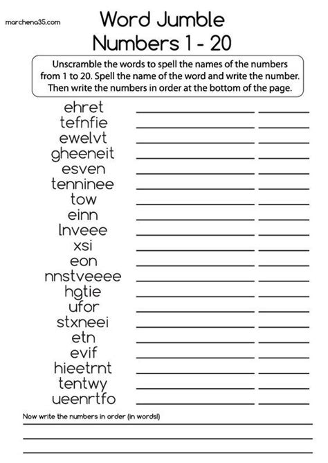 Spelling Numbers Worksheets 1 20 Inglés Para Secundaria Taller De