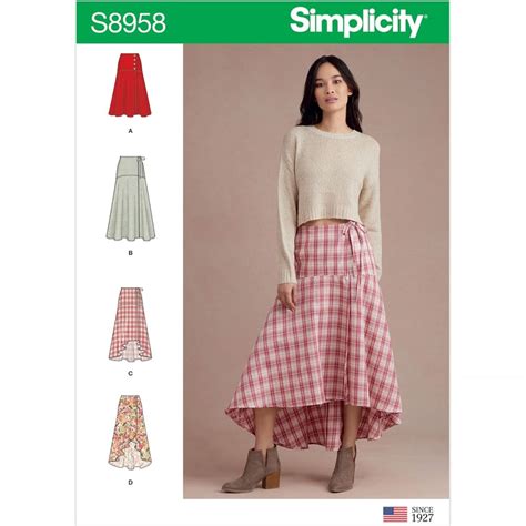 misses wrap skirts simplicity sewing pattern 8958 sew essential