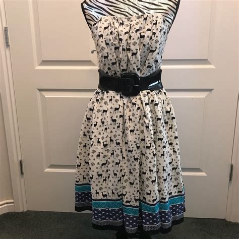 Rare Anna Sui For Anthropologie Deer Print Dress Gem