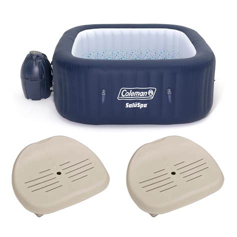 Buy Coleman Saluspa 4 Person Square Portable Inflatable Outdoor Hot Tub Spa With Purespa