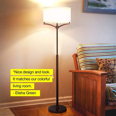 Brightech Elijah LED Floor Lamp â Free Standing Pole Light for Living Room or Office â