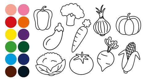 Verduras Aprender A Dibujar Y Colorear Para Niños Dibujos Para Niños
