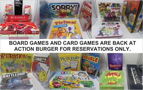Board Games And Card Games From 60s 90s Action Burger