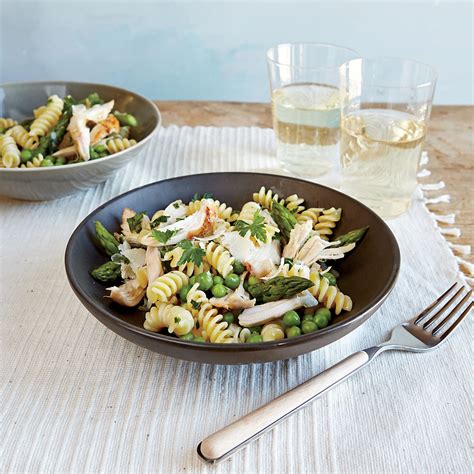 Spring Pea And Pasta Salad With Chicken And Asparagus Recipe Myrecipes