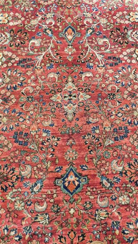 Lot Rug Antique Persian Sarouk 6 10 X 4 2 Finely Woven By Hand