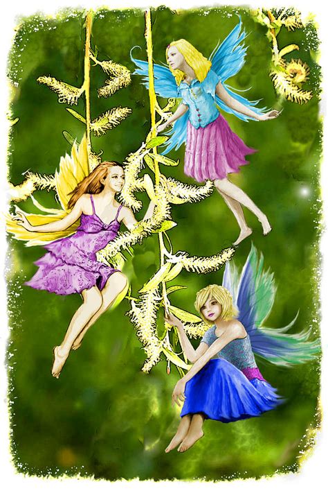 Tree Fairies On The Weeping Willow Digital Art By Yuichi Tanabe Pixels