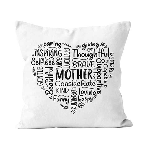 Mother Heart Shaped Word Art Pillow 365canvas