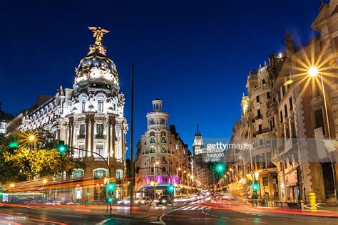 Gran Via In Madrid Spain Europe High Res Stock Photo
