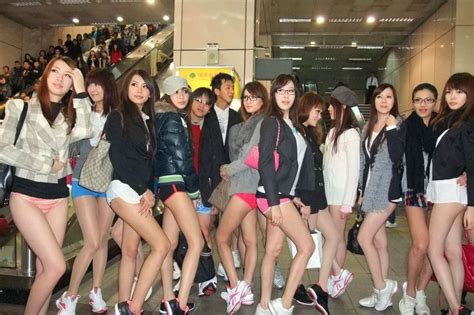 Taiwanese Girls Mimic No Pants Day To Save Environment
