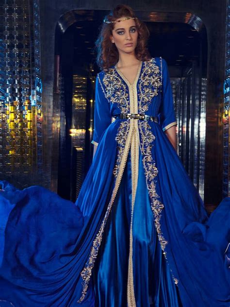 Moroccan Blue Takchita Mautassin Marocmoroccancaftanmoroccandresses
