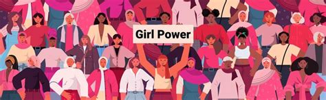 Premium Vector Mix Race Girls Standing Together Female Empowerment Movement Women S Power