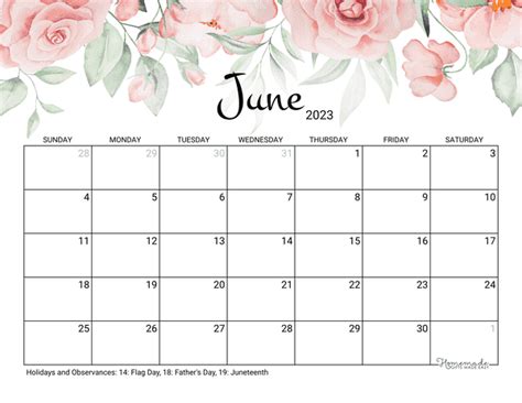 Free Printable June 2023 Calendar Page Printable Templates Free