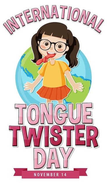 Free Vector International Tongue Twister Day Logo Design