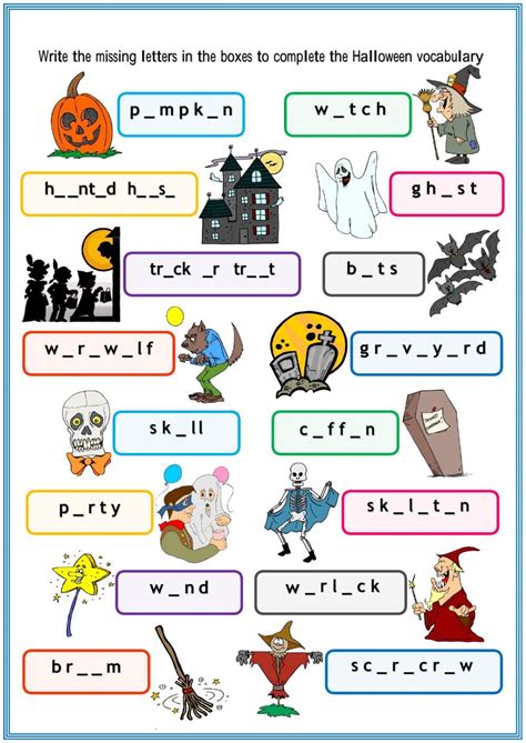 Actividad Online De Halloween Vocabulary Halloween Vocabulary