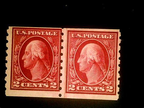 U S Stamps Scott 412 Two Cent Washington Paste Up Pair Mint Cv 15000