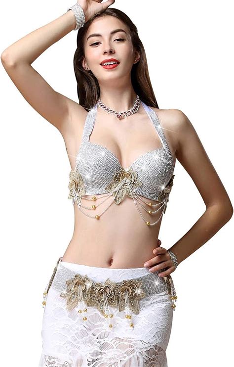 rhinestone strapless bra belly dance carnival sequins beaded dance tops exotic