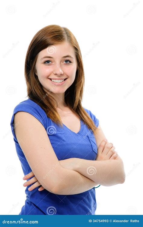 Teenage Girl Standing With Crossed Arms Stock Photos Image 34754993