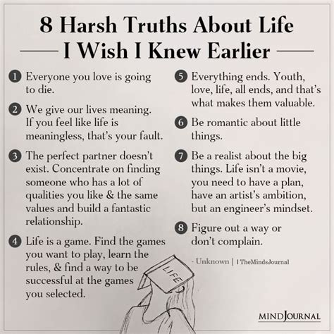 Harsh Truths About Life I Wish I Knew Earlier Life Quotes