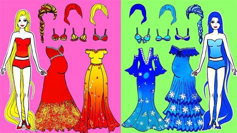 Paper Dolls Dress Up Hot Pregnant Vs Cold Pregnant Dresses Handmade