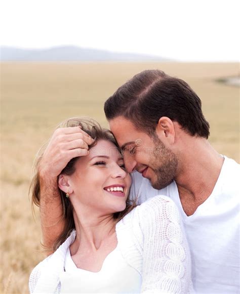 Happy Woman With Her Boyfriend Stock Photo Image Of Cute Grass 14101300